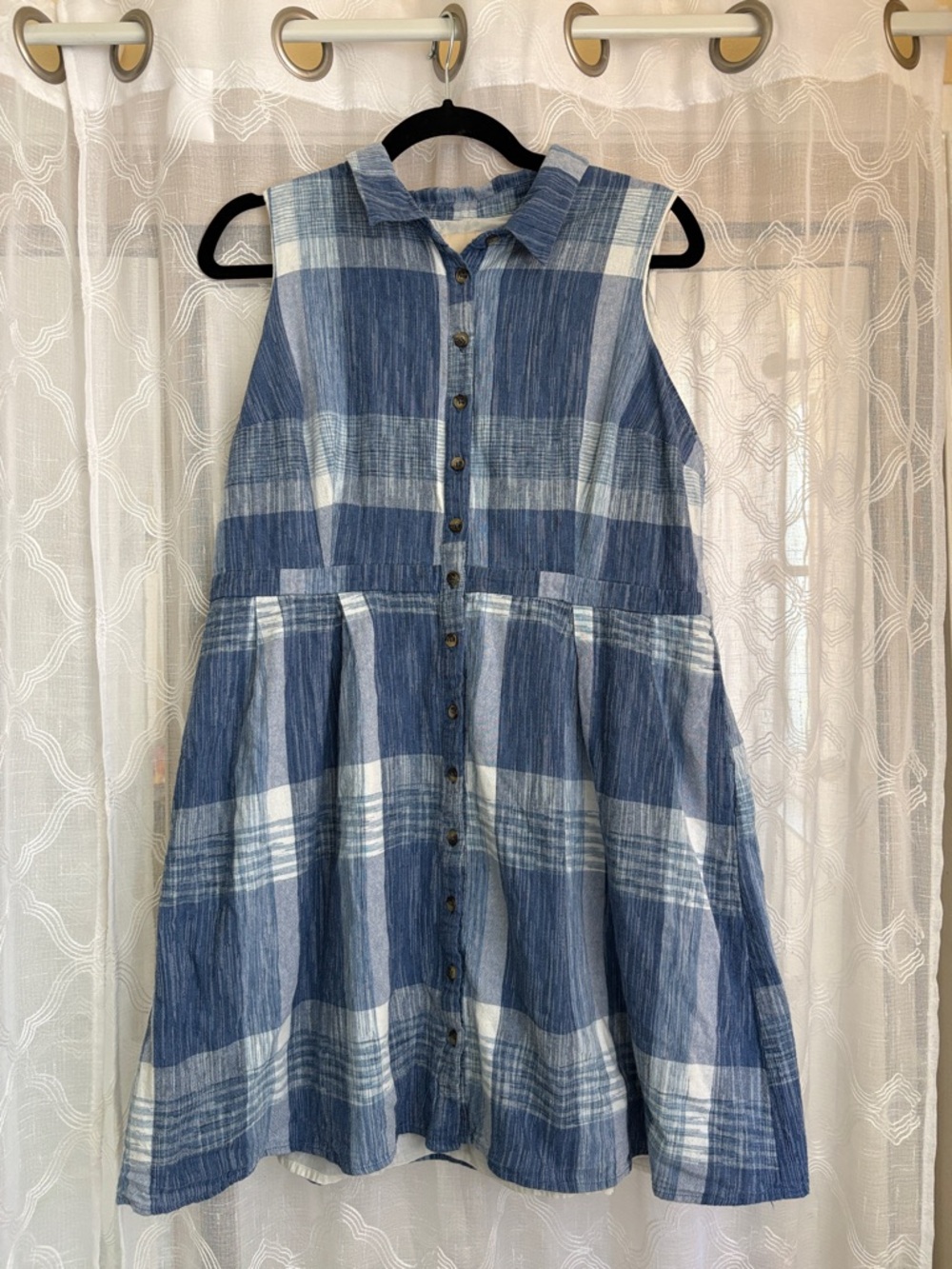 ModCloth | Cotton & Linen Broadcast Coordinator Sleeveless Collared Dress | 1X